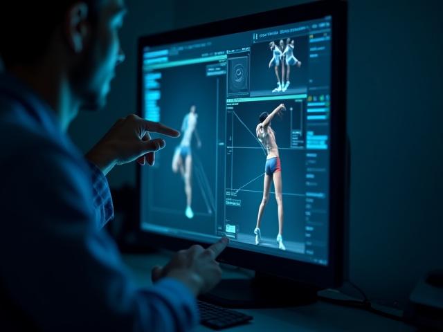 Software de análisis de video deportivo mostrando repetición